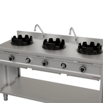 Professionele RVS gaswok 3 branders – 3 × 15 kW
