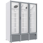 Vitrinekast met positieve ventilatie, 1455 liter, 3 draaideuren - WIT 