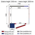 ISO 80-kamer met koelunit, binnenafmetingen 1630 x 1430 x h2030 mm (4,73 m³)