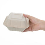Boîtes hamburger compostables en bagasse coloris naturel Fiesta Compostable 152mm (lot de 500) — FC542