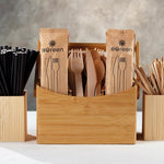 Ensembles de couverts en bois 3-en-1 emballages individuels kraft eGreen (lot de 250) — FS167