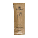 Ensembles de couverts en bois 3-en-1 emballages individuels kraft eGreen (lot de 250) — FS167