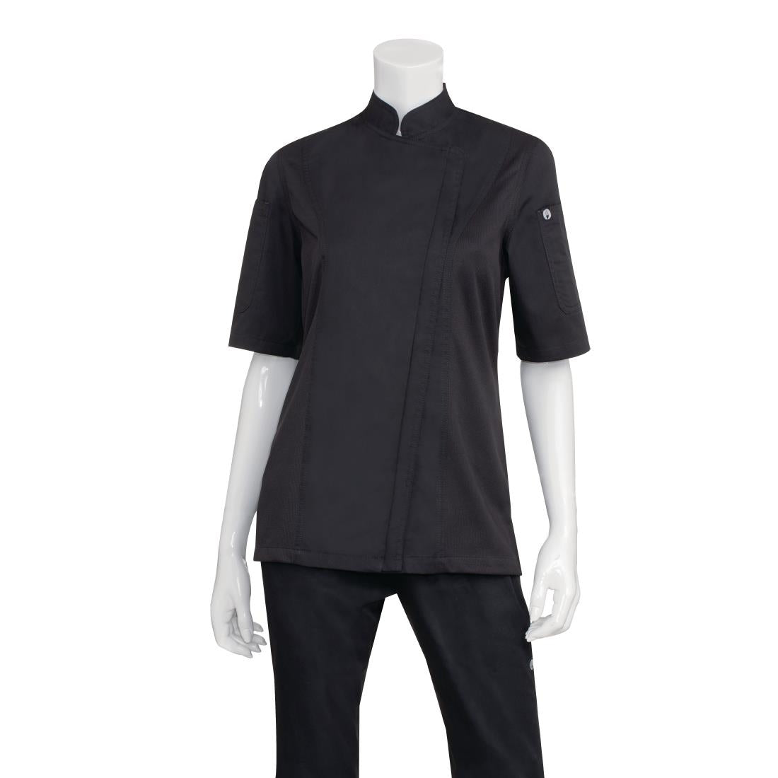 Veste de cuisine femme zippée légère Springfield Chef Works noire XXL — BB051-XXL