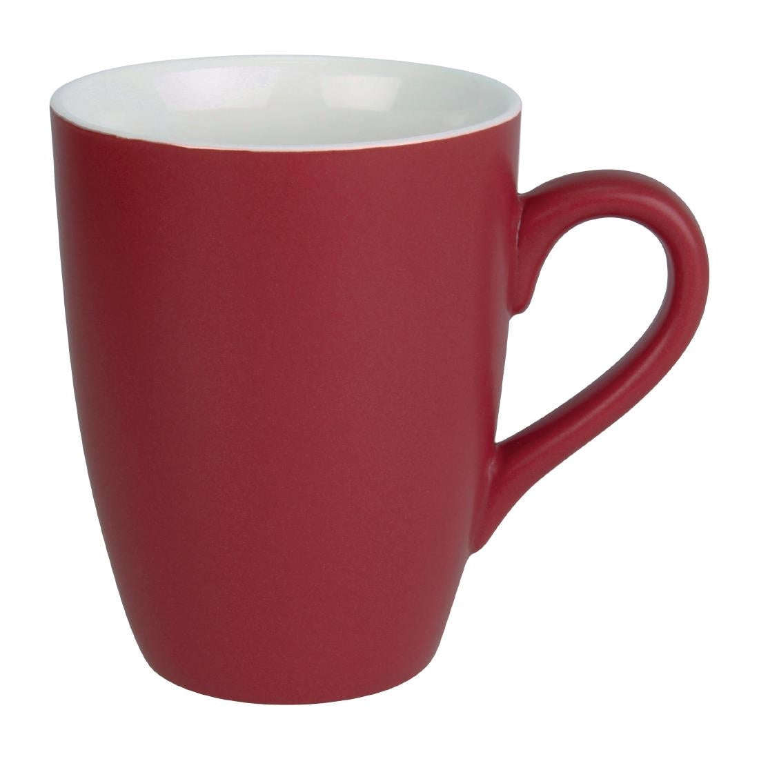 Mug pastel mat en porcelaine Olympia rouge 320ml (Lot de 6) — CS043