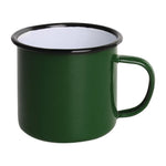 Mugs en acier émaillé vert et noir Olympia 350ml (Lot de 6) — DC396