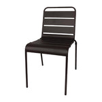 Chaise à lattes en acier Bolero noire lot de 4 — CS728