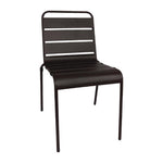 Chaise à lattes en acier Bolero noire lot de 4 — CS728