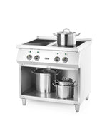 Cuisinière à Induction Professionnelle HENDI 4 Foyers - 17 kW, Inox & Verre Trempé