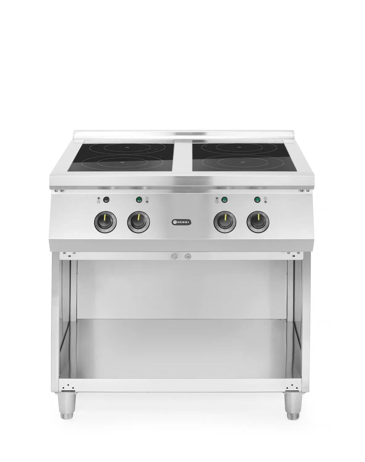 Cuisinière à Induction Professionnelle HENDI 4 Foyers - 17 kW, Inox & Verre Trempé