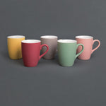 Mug pastel mat en porcelaine Olympia rouge 320ml (Lot de 6) — CS043