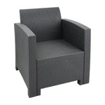 Ensemble fauteuils et table en rotin PP Bolero gris — DR309