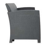 Ensemble fauteuils et table en rotin PP Bolero gris — DR309