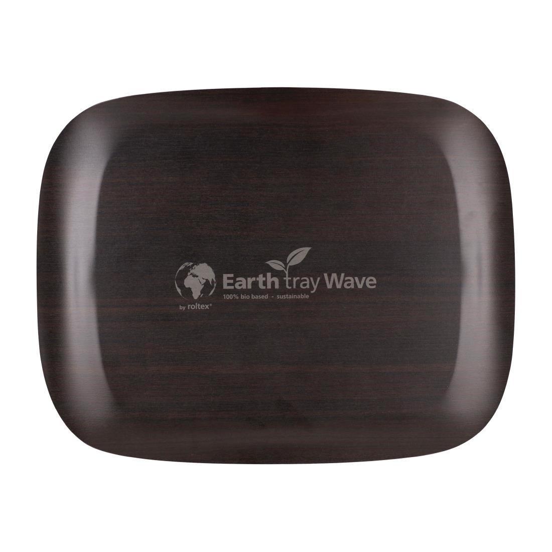 Plateau de service Roltex Wave 46x36cm bois foncé veiné — DS030