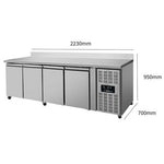 Positieve Koeltafel 4-Deurs – 2230 x 700 x 850 mm Met Opzetrand