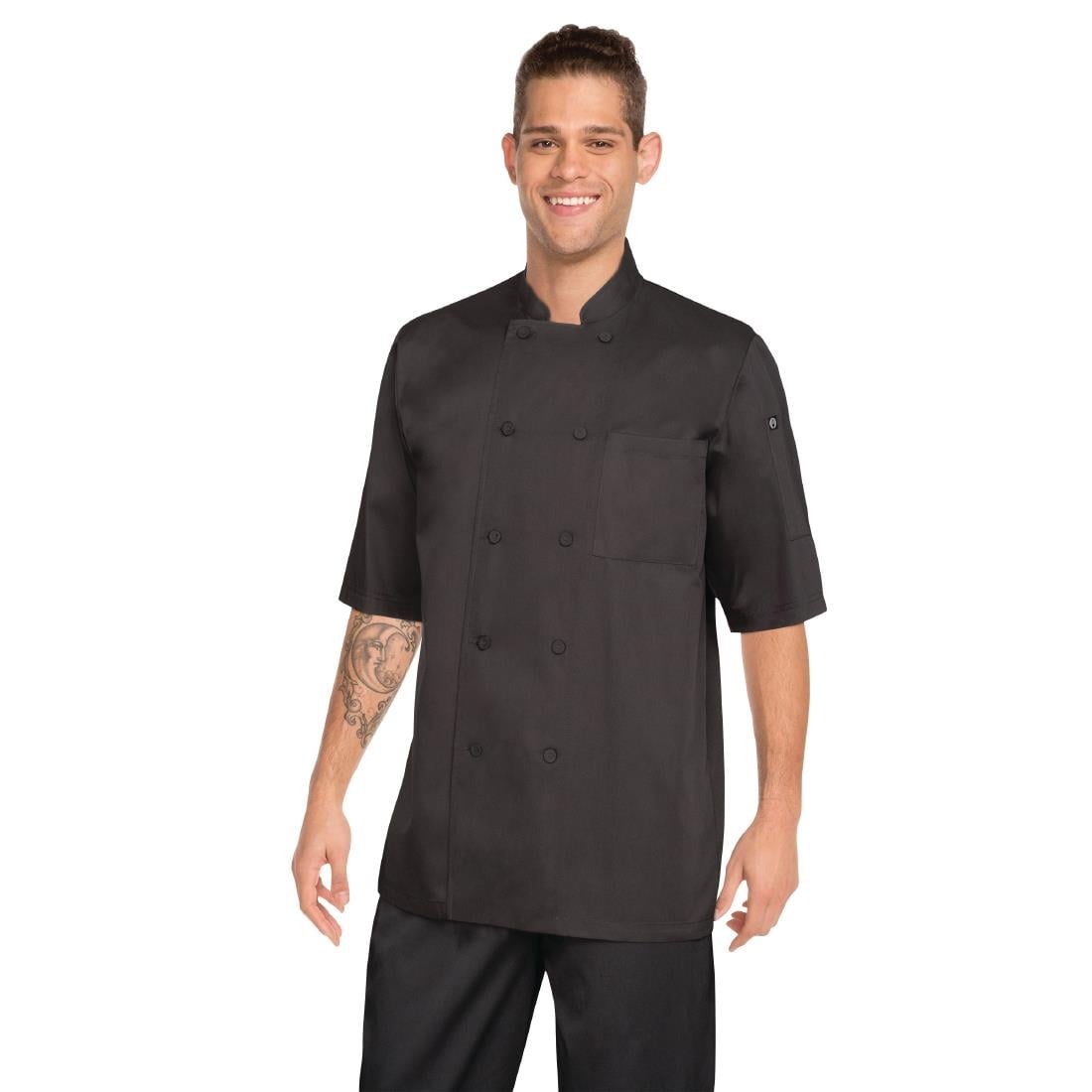 Veste de cuisine mixte Cool Vent Chef Works Montreal noire XS — B054-XS