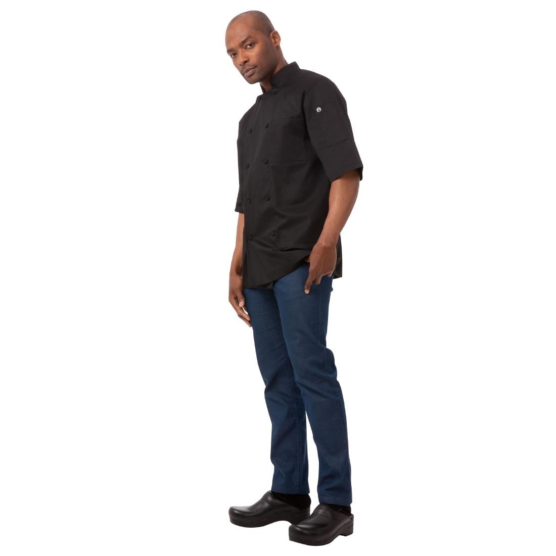 Veste de cuisine mixte Cool Vent Chef Works Montreal noire XS — B054-XS