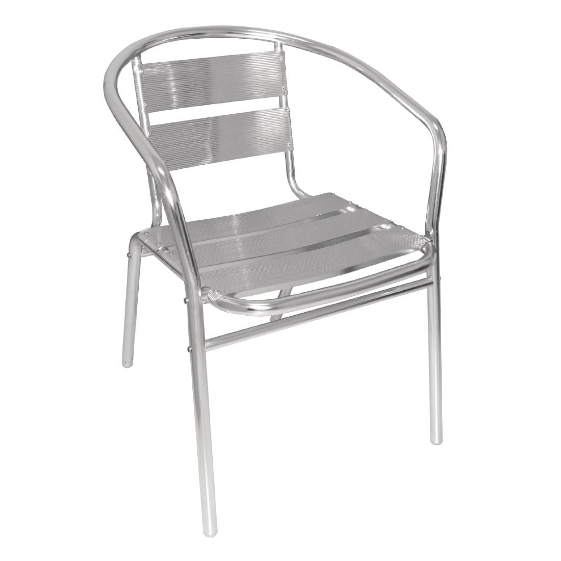 Fauteuils empilables en aluminium Bolero (lot de 4) — U419