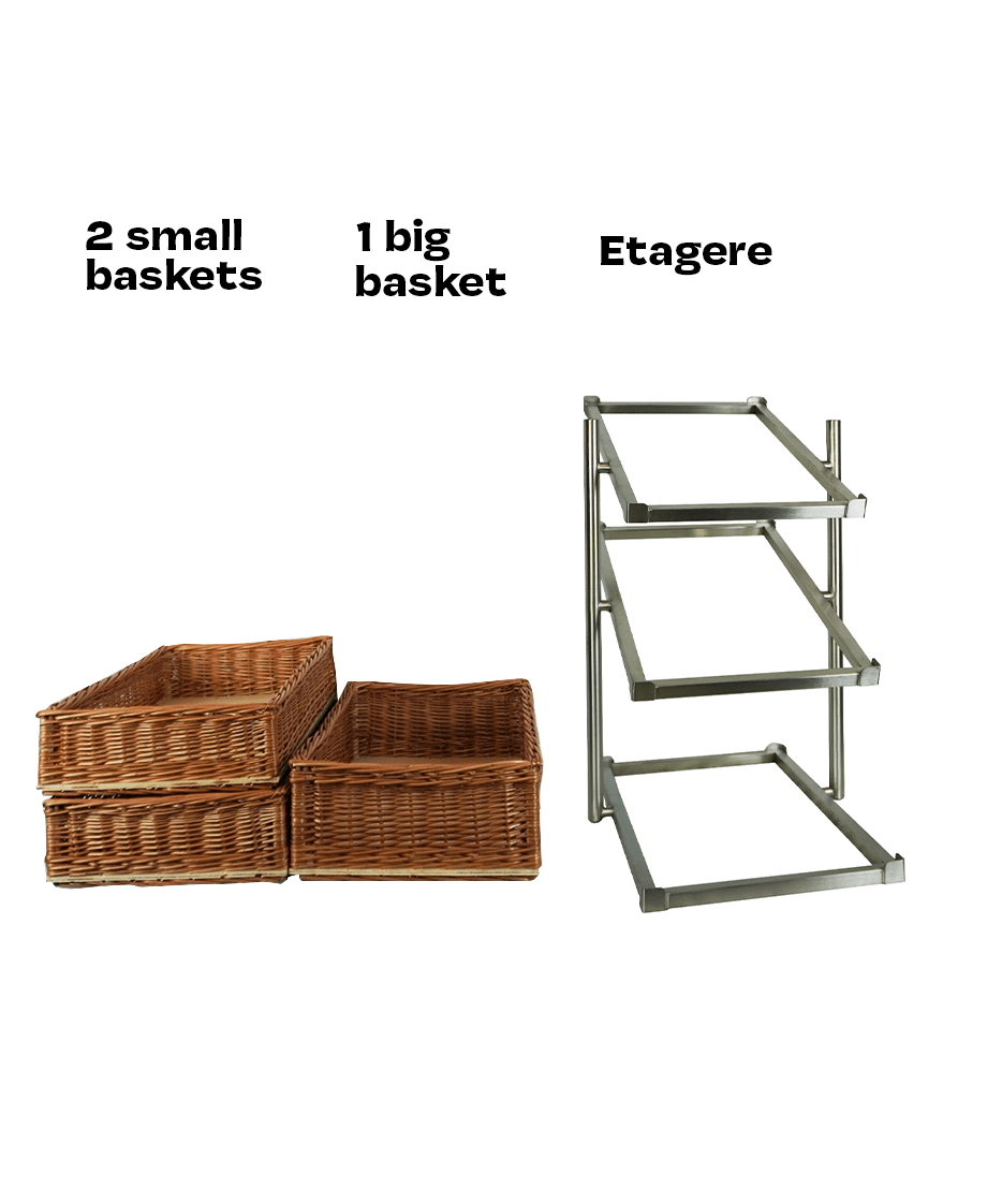 Corbeille à pain étagère 3 haut modèle etrier incl. paniers — Combisteel 7013.2305