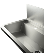 Évier inox 4 robinets 2400mm bouchon de vidange et couvercle anti-éclaboussures inclus, à l'exclusion du robinets — Combisteel 7013.4615
