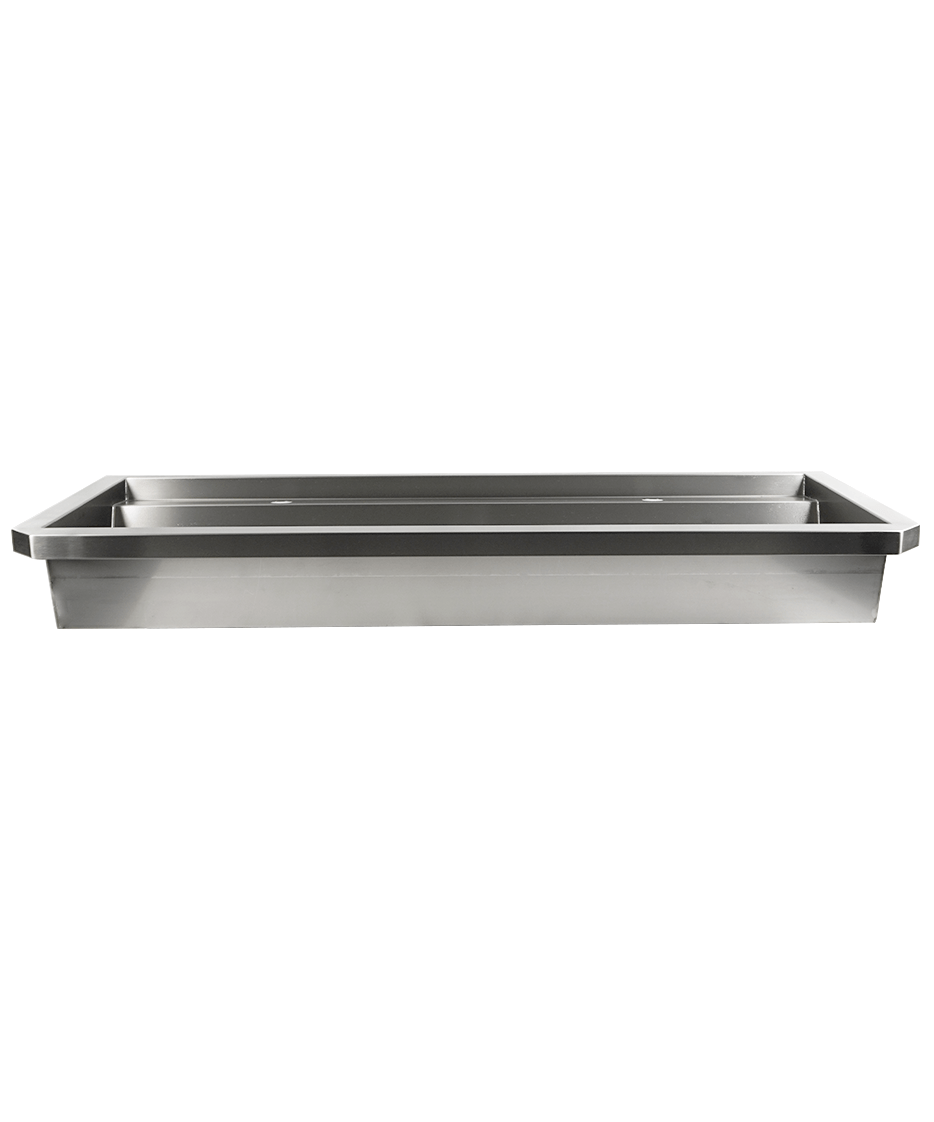 Évier inox 2 robinets 1200mm bouchon de vidange et couvercle anti-éclaboussures inclus, à l'exclusion du robinets — Combisteel 7013.4605