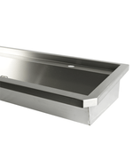 Évier inox 4 robinets 2400mm bouchon de vidange et couvercle anti-éclaboussures inclus, à l'exclusion du robinets — Combisteel 7013.4615