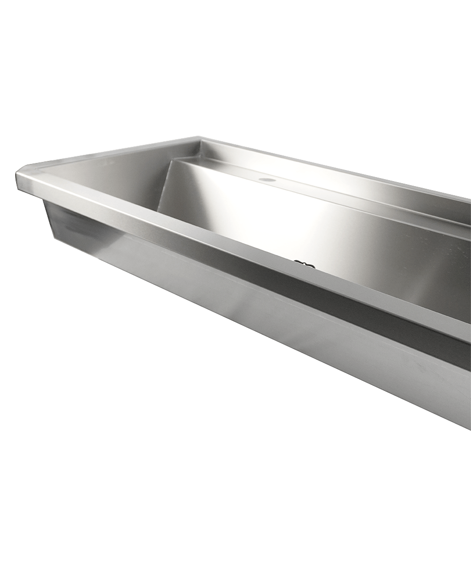 Évier inox 2 robinets 1200mm bouchon de vidange et couvercle anti-éclaboussures inclus, à l'exclusion du robinets — Combisteel 7013.4605