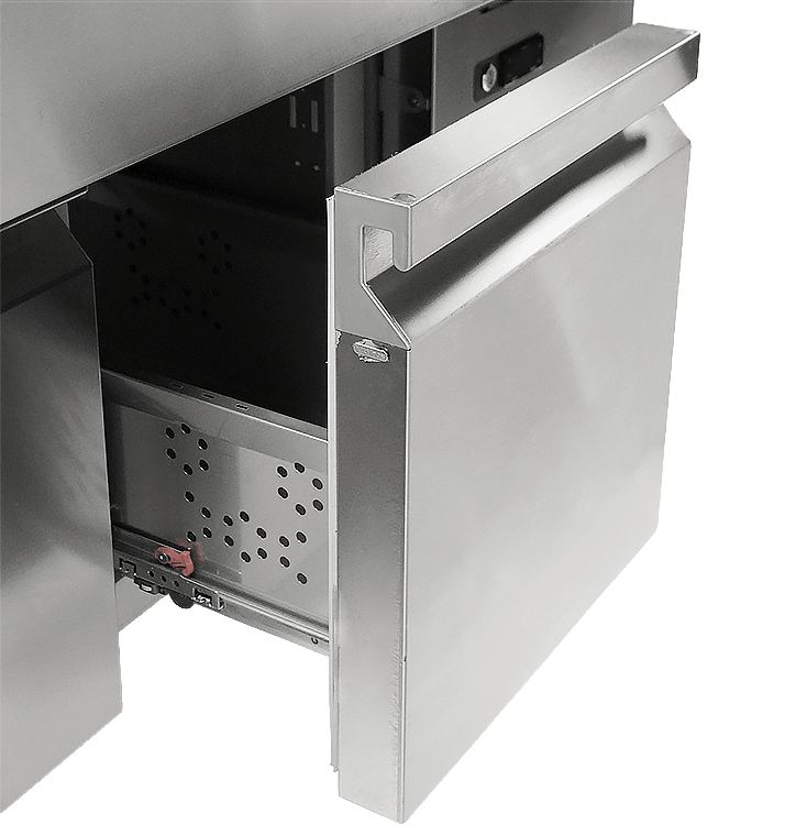 Cocktails bar station réfrigérée incl. évier, lave-verres, speedrail porte-bouteilles, planche à découper et poubelle — Combisteel 7083.0050