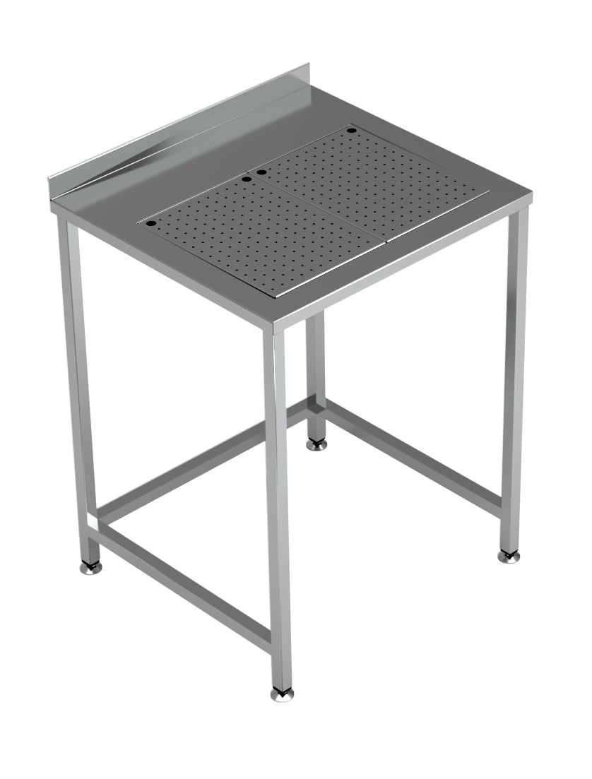 Plan de travail avec bac d'égouttage intégré 700x650 — Combisteel 7084.0020