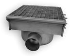 Drain inox 300x265 avec 1 sortie pour gouttière à fente — Combisteel 7107.0020