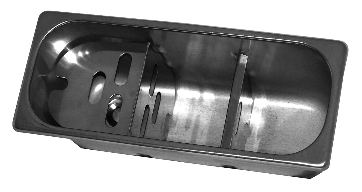 Cuillère à glace évier 270x110x120 avec trou d'évacuation, raccordement à l'eau et tuyau d'évacuation — Combisteel 7108.0010