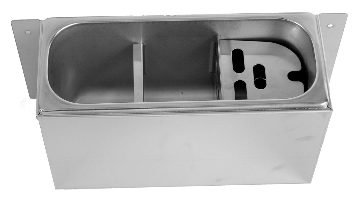Cuillère à glace évier 330x120x150 avec trou d'évacuation, raccordement à l'eau et tuyau d'évacuation — Combisteel 7108.0015