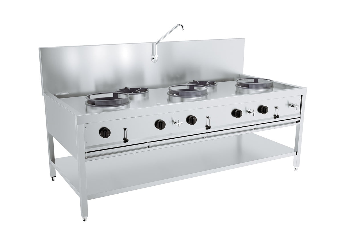 Table wok à gaz 3x17kw + 2x9kw — Combisteel 7178.1210