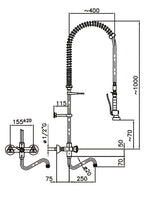Pré douche de rinçage murale — Combisteel 7212.0040