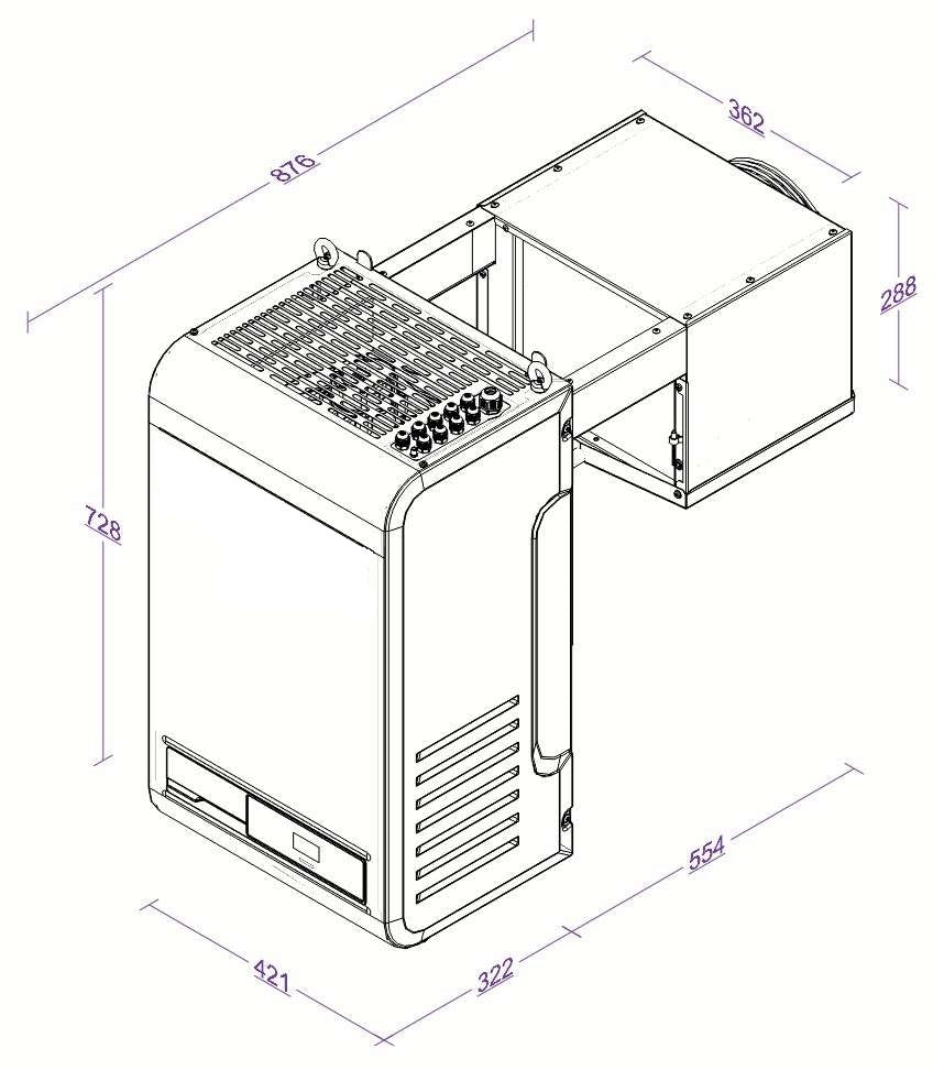 Unité de refroidissement type positif 6,6-12,6 m3 avec connexion en ligne — Combisteel 7265.0005