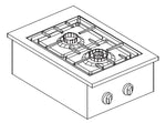 Cuisinière à gaz 2 br. 7kw — Combisteel 7266.0010