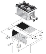 Cuisinière à gaz 2 br. 7kw — Combisteel 7266.0010