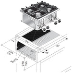 Cuisinière à gaz 4 br. 18kw — Combisteel 7266.0015