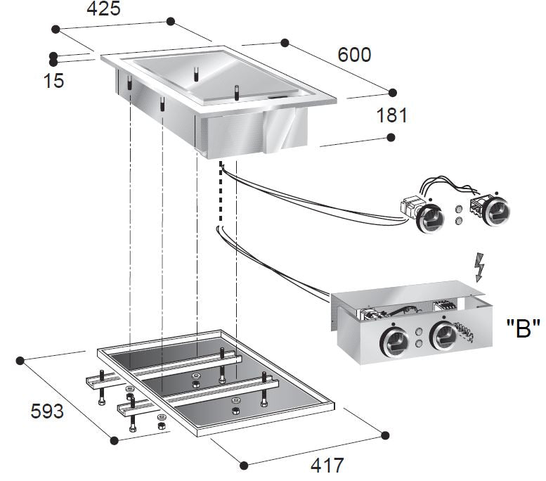 Plaques grill él. lisse 400v — Combisteel 7266.0045