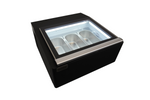 Modèle de table vitrine à creme glacée noir s'ouvre du côté fonctionnement — Combisteel 7292.0010