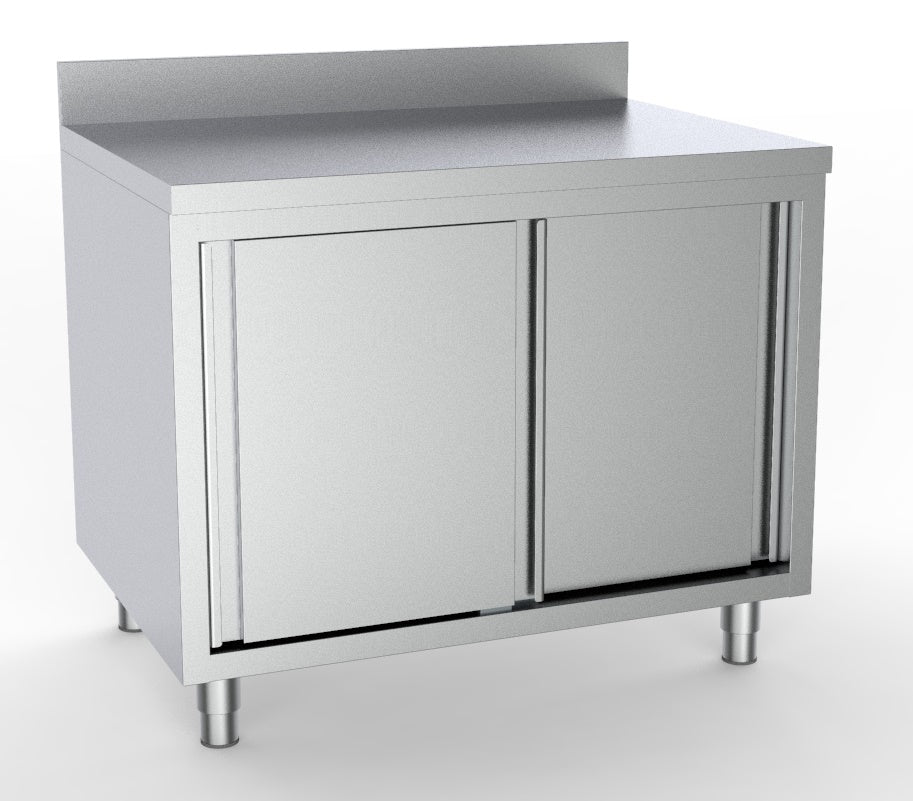 600 plan de travail portes coulisstantes bord relevé 1000 — Combisteel 7333.0224