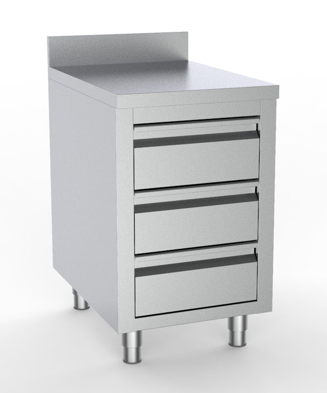700 table de travail avec 3 tiroirs avec bord relevé 500 — Combisteel 7333.0282