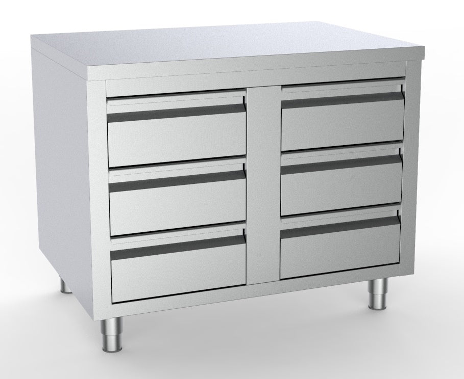 700 table de travail avec 6 tiroirs 1000 — Combisteel 7333.0284
