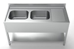 700 bloc-évier étagère 2 à gauche 1600 — Combisteel 7333.0850