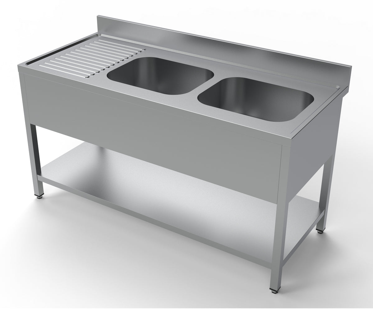 700 bloc-évier étagère 2 à droite 1600 — Combisteel 7333.0855