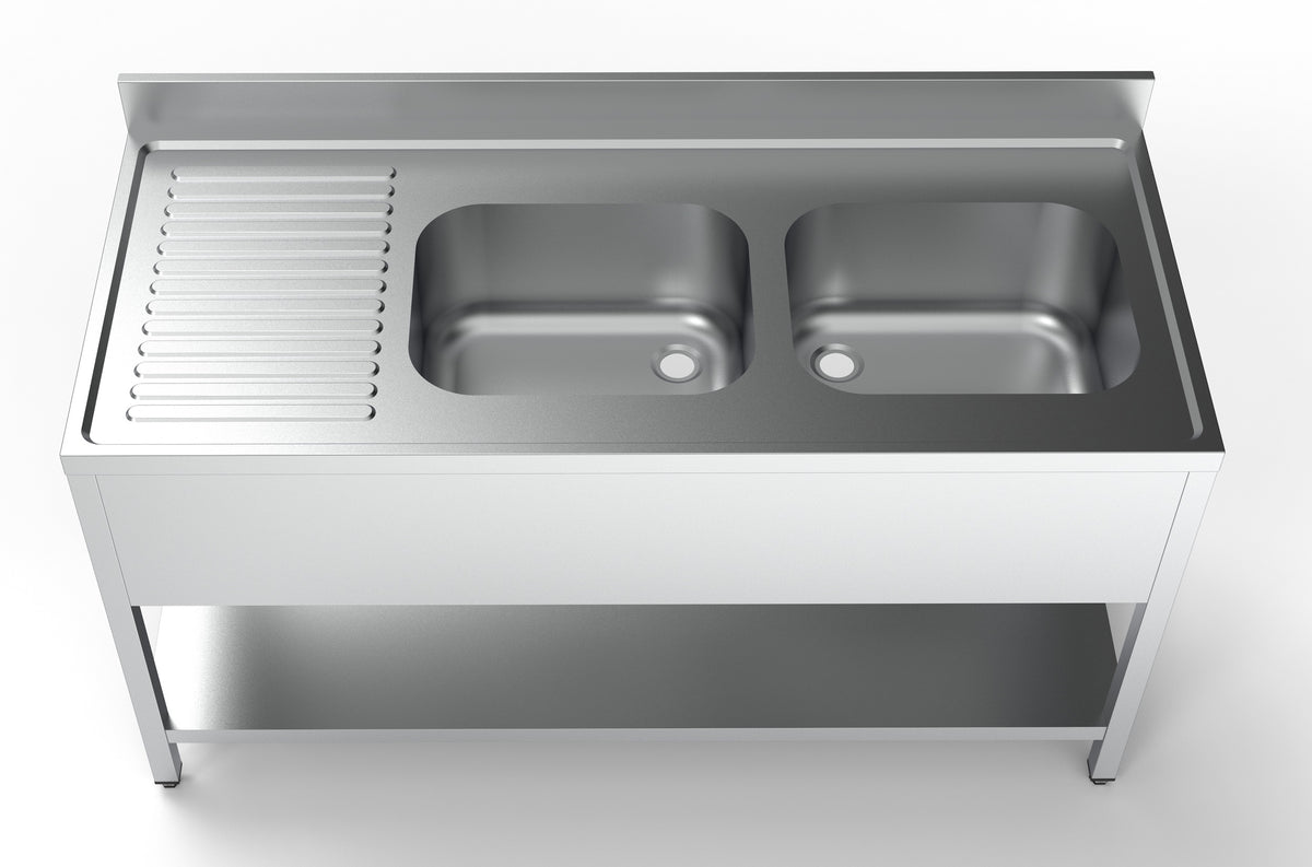 700 bloc-évier étagère 2 à droite 1600 — Combisteel 7333.0855