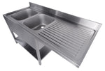 700 bloc-évier étagère lave-vaisselle démontable 2 à gauche 1600 — Combisteel 7333.1420