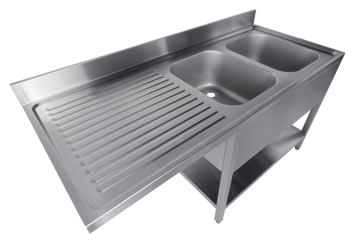 700 bloc-évier étagère lave-vaisselle démontable 2 à droite 1600 — Combisteel 7333.1425