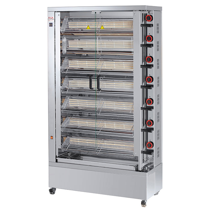 GAS KIPPENROTISSERIE, 8 SPIKES, MAX 32 KIPPEN
