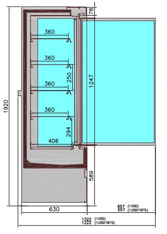 Chambre froide murale jamie 3 portes 1.9 — Combisteel 7350.0060