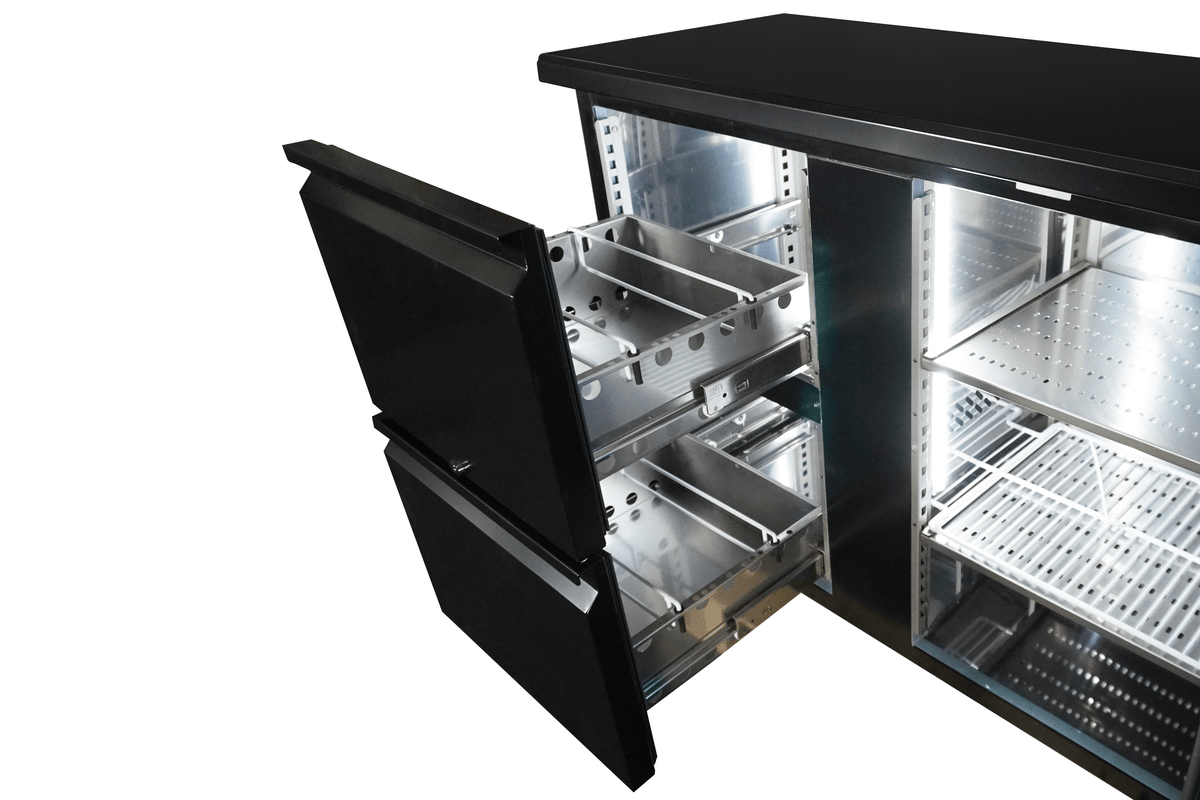 Arrière bar réfrigérée noir 2 portes et 2 tiroirs — Combisteel 7450.0321